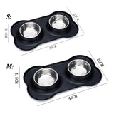 2-in-1 Stainless Steel Dog Bowl Set - The PetTrail