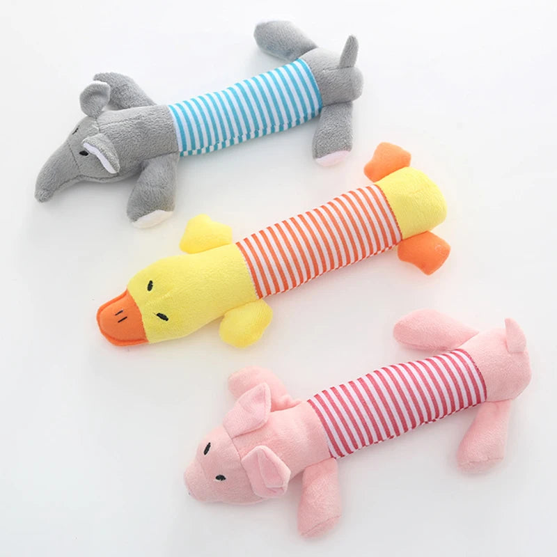 Colourful Squeaky Plush Dog Toy – Fun Chew & Play Toy - The PetTrail