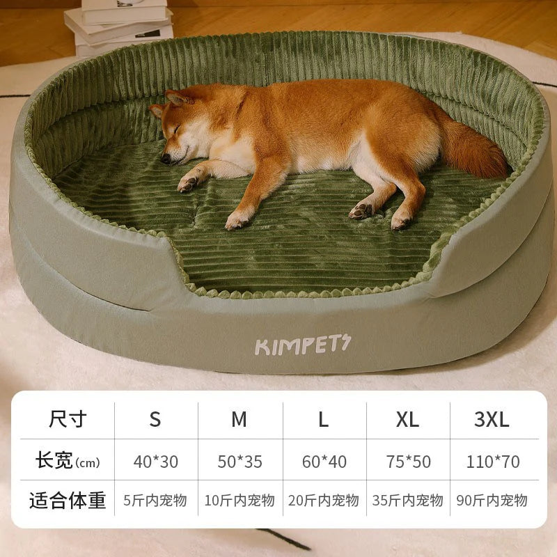 Cozy Winter Dog Bed with Reversible Mat - The PetTrail