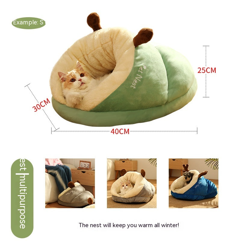 Cozy Winter Pet Bed for Cats & Small Dogs - The PetTrail