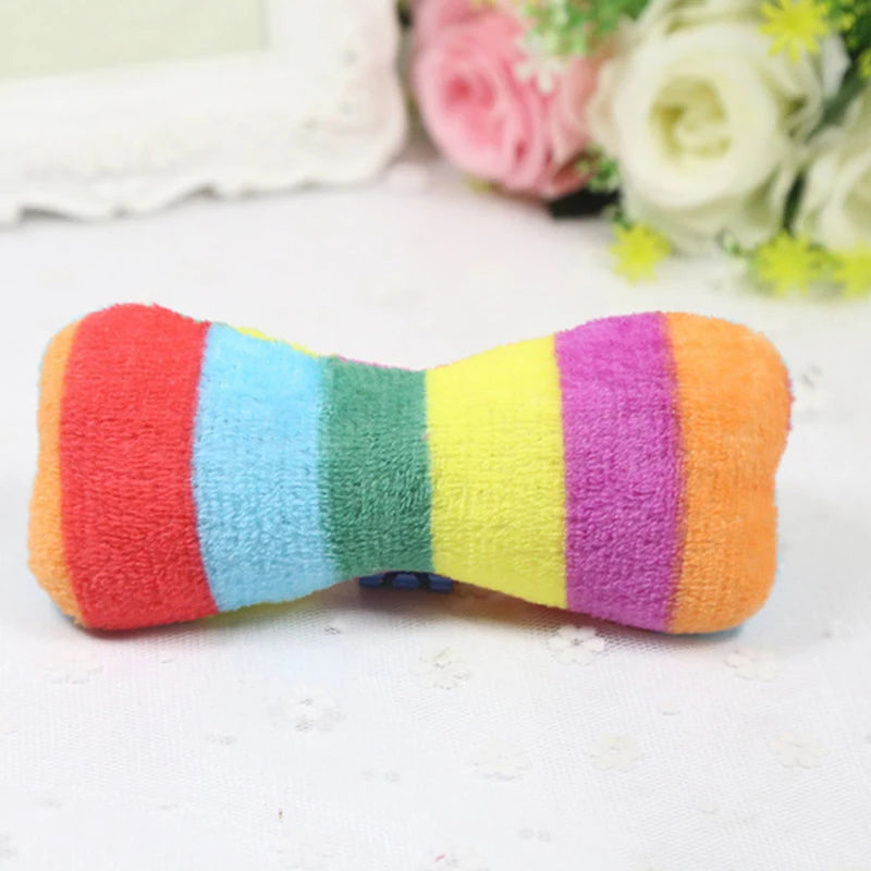Colourful Squeaky Plush Dog Toy – Fun Chew & Play Toy - The PetTrail