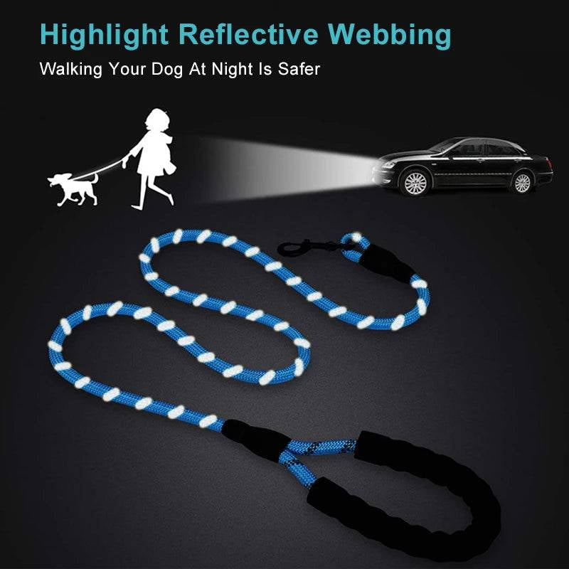 Reflective Nylon Dog Leash - The PetTrail