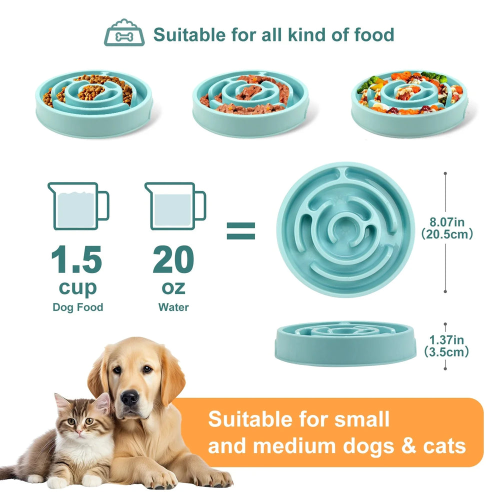 Slow Feeder Dog Bowl – Anti-Gulping Maze Bowl - The PetTrail