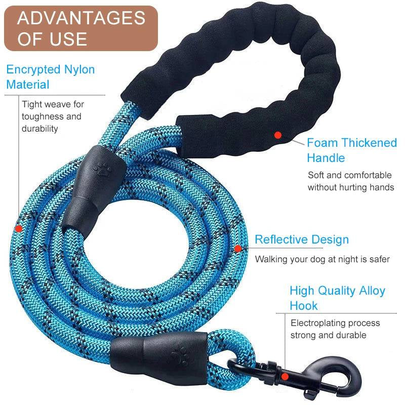 Reflective Nylon Dog Leash - The PetTrail