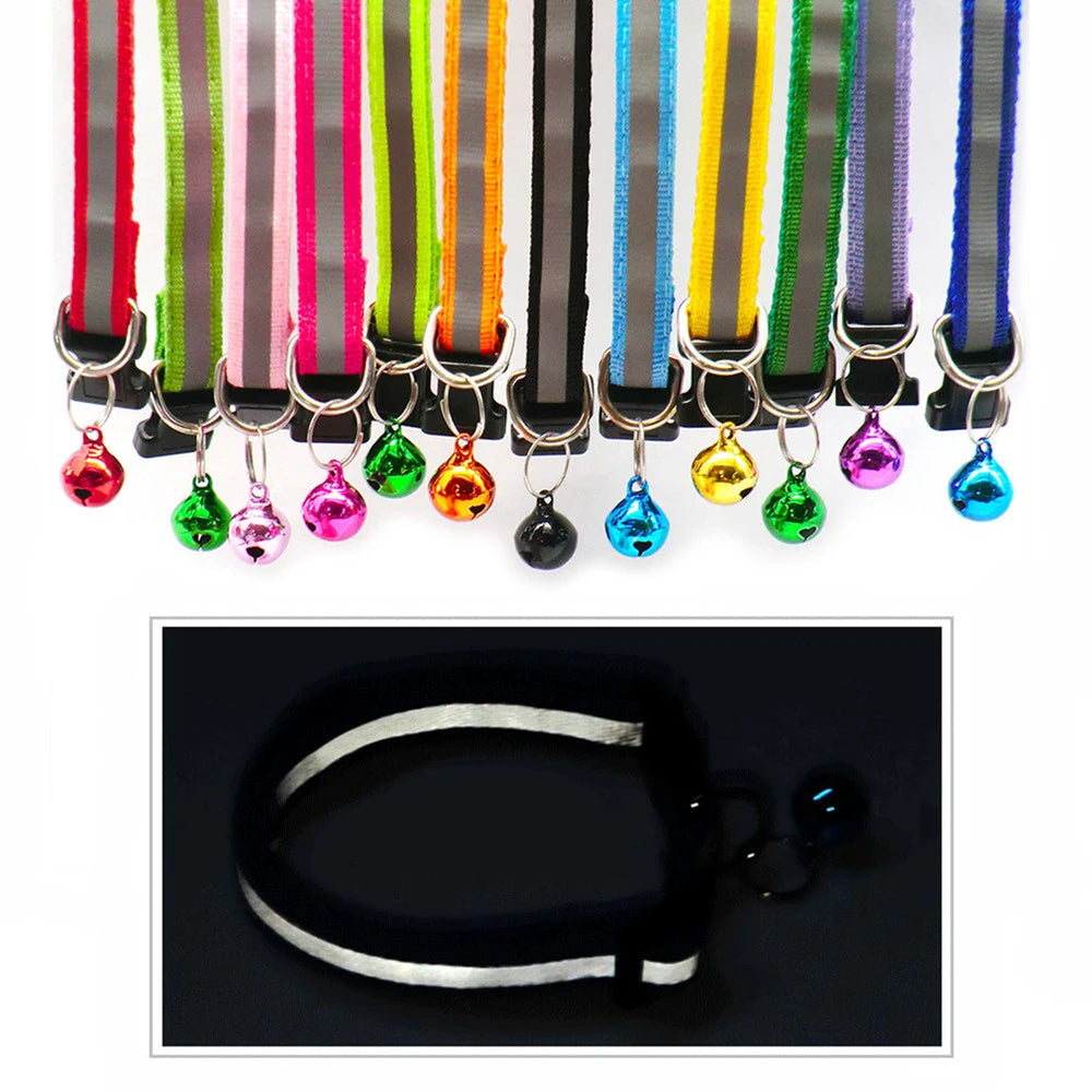 Reflective Cat & Small Dog Collars with Bells – 2 Pack - The PetTrail