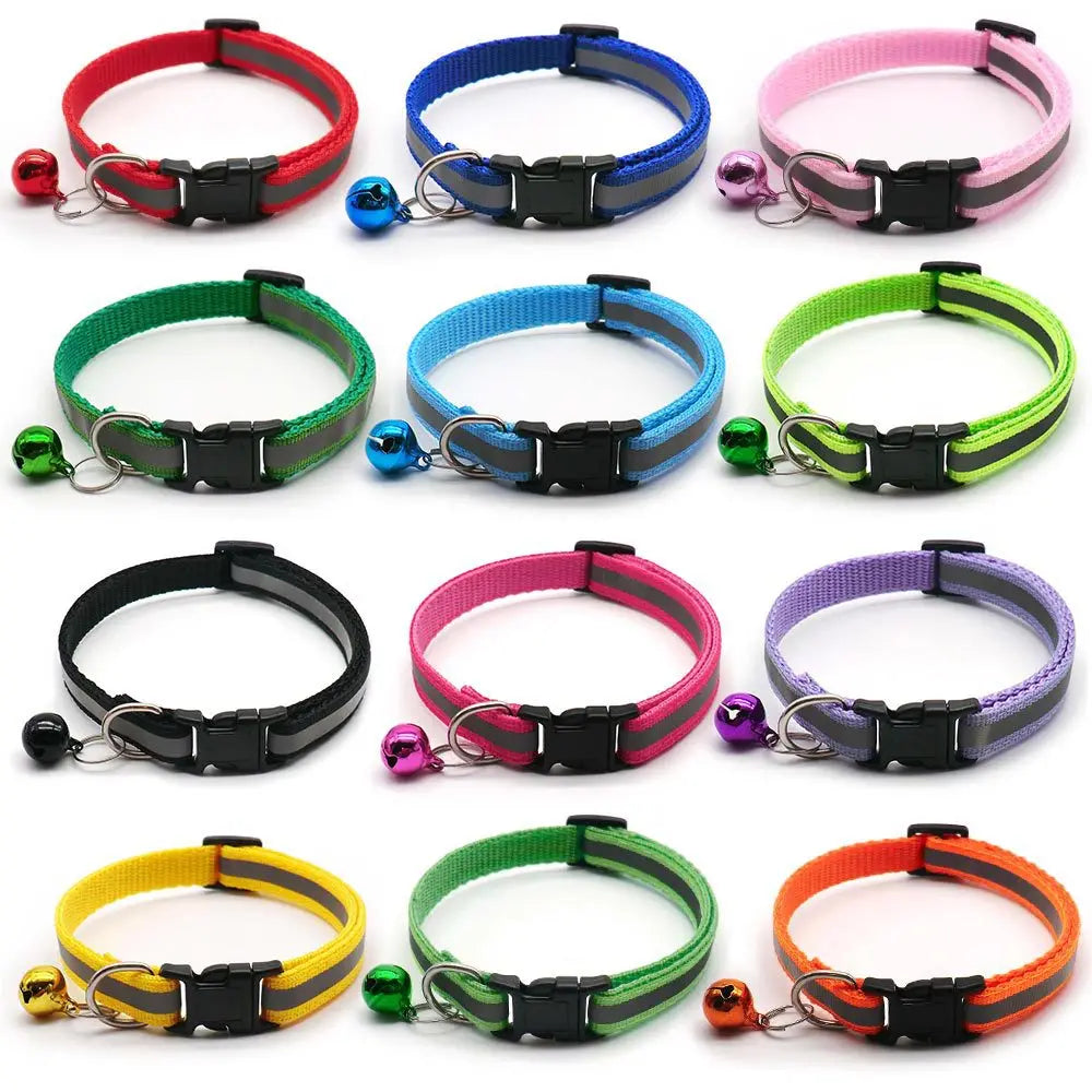 Reflective Cat & Small Dog Collars with Bells – 2 Pack - The PetTrail