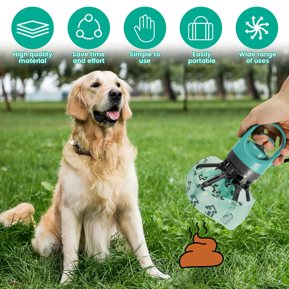 Pet Toilet Portable Outdoor Garbage Bag, Dog Toilet Six Claw Shovel Fecal Dispenser - The PetTrail