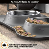 2-in-1 Stainless Steel Dog Bowl Set - The PetTrail
