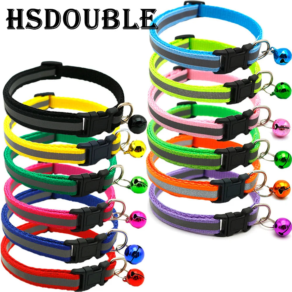 Reflective Cat & Small Dog Collars with Bells – 2 Pack - The PetTrail