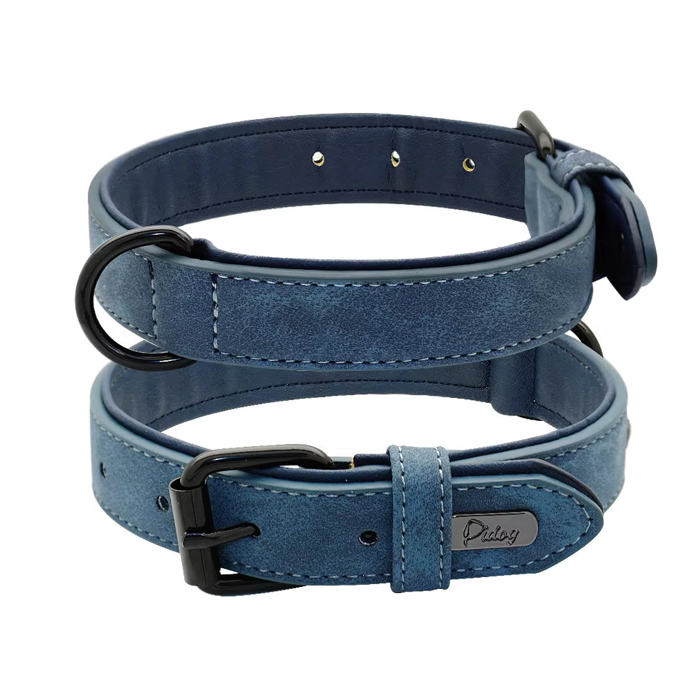Leather Dog Collar - Soft Padded Adjustable Collar - The PetTrail