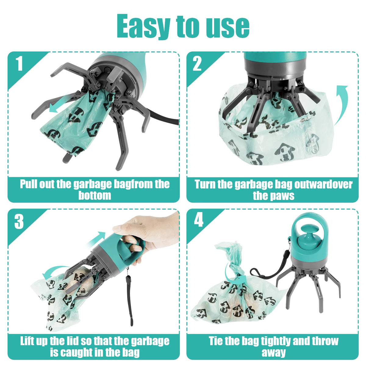 Pet Toilet Portable Outdoor Garbage Bag, Dog Toilet Six Claw Shovel Fecal Dispenser - The PetTrail