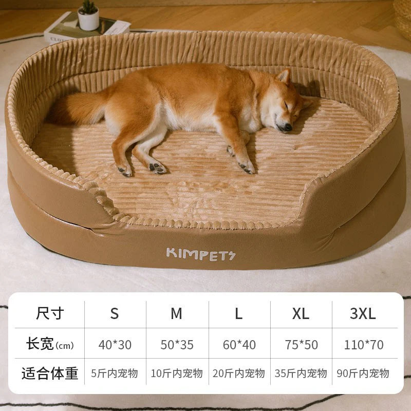 Cozy Winter Dog Bed with Reversible Mat - The PetTrail