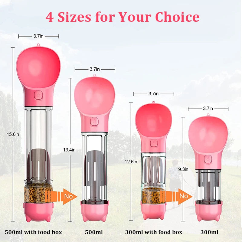 3-in-1 Portable Pet Water & Food Bottle - The PetTrail