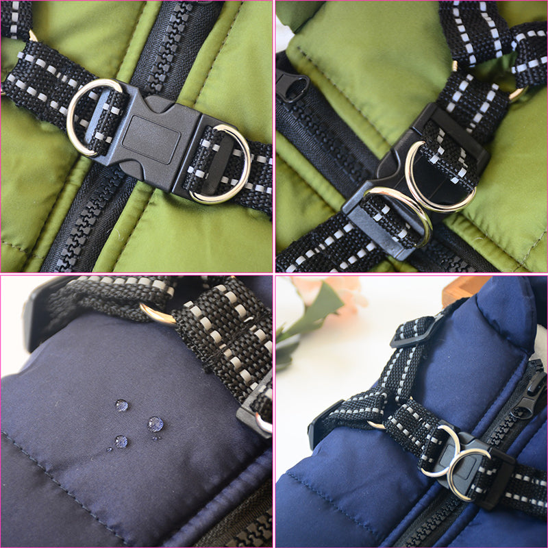 Waterproof Dog Coat with Harness – Warm Winter Jacket - The PetTrail