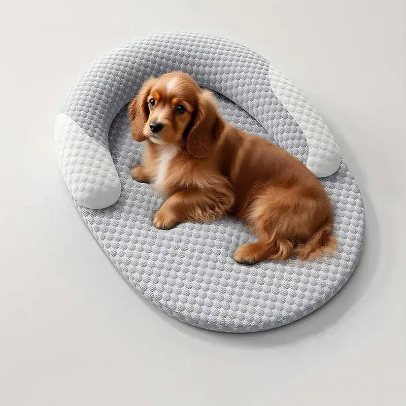 Orthopaedic Cooling Dog Bed with Supportive Neck Pillow - The PetTrail