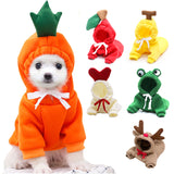 Fruit Print Fleece Dog Hoodie – Warm Winter Pet Sweater - The PetTrail
