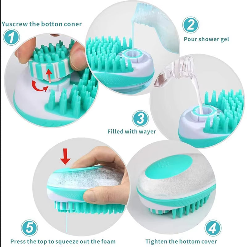 2-in-1 Pet Bath & Massage Brush - The PetTrail