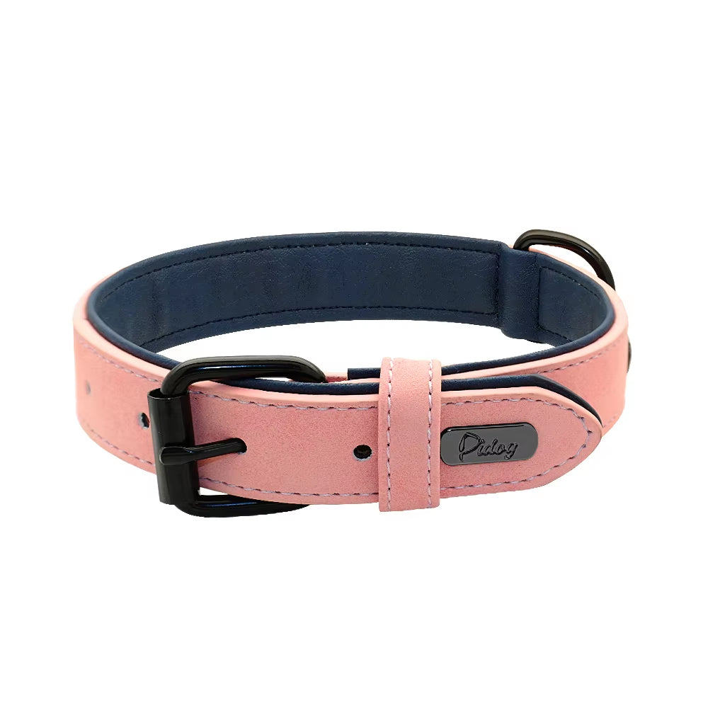 Leather Dog Collar - Soft Padded Adjustable Collar - The PetTrail