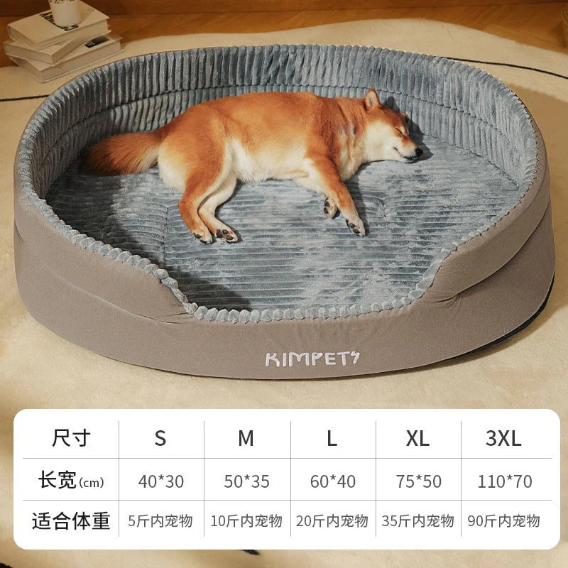 Cozy Winter Dog Bed with Reversible Mat - The PetTrail
